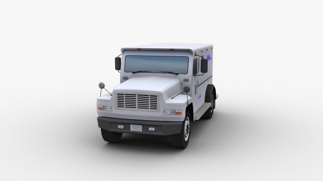 Bank Truck Lowpoly 3D Model .c4d .max .obj .3ds .fbx .stl .blend 