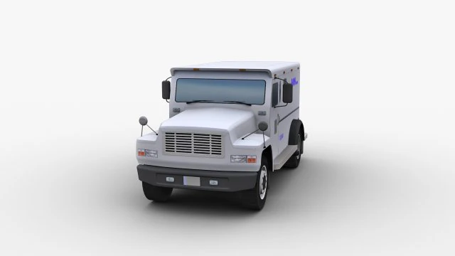 Bank Truck Lowpoly 3D Model .c4d .max .obj .3ds .fbx .stl .blend 