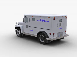 Bank Truck Lowpoly 3D Model