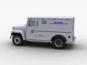 Bank Truck Lowpoly 3D Model