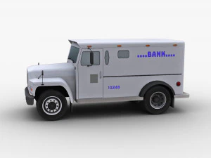 Bank Truck Lowpoly 3D Model