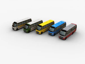 City bus with interior 7 3D Model