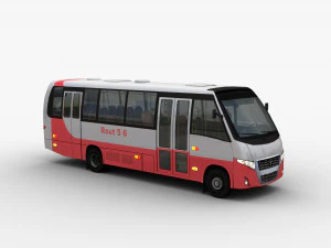 City bus with interior 7 3D Model