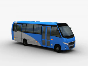 City bus with interior 7 3D Model