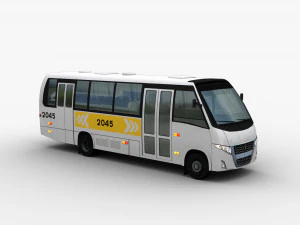 City bus with interior 7 3D Model