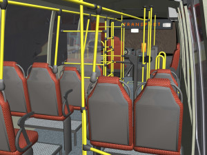 City bus with interior 7 3D Модель