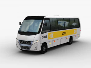 City bus with interior 7 3D Model