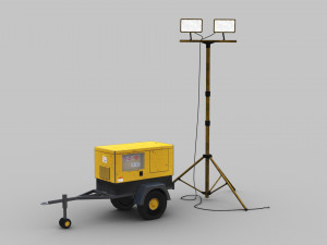 Light Tower and Generator 3D Model
