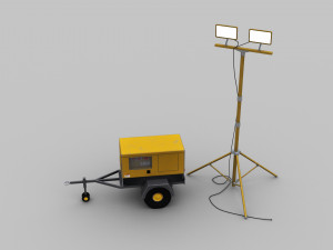 Light Tower and Generator 3D Model
