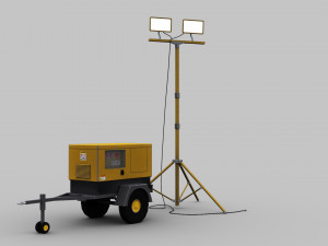 Light Tower and Generator 3D Model