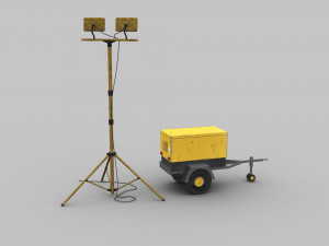 Light Tower and Generator 3D Model