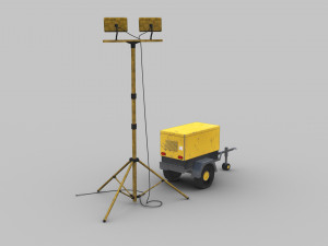 Light Tower and Generator 3D Model