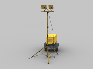 Light Tower and Generator 3D Model