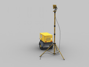 Light Tower and Generator 3D Model