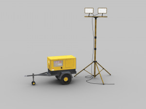 Light Tower and Generator 3D Model