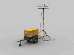 Light Tower and Generator 3D Model