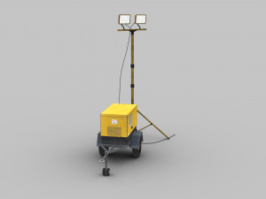 Light Tower and Generator 3D Model