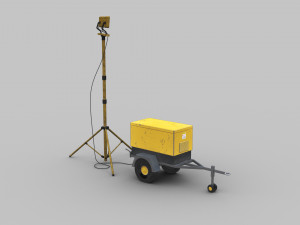 Light Tower and Generator 3D Model