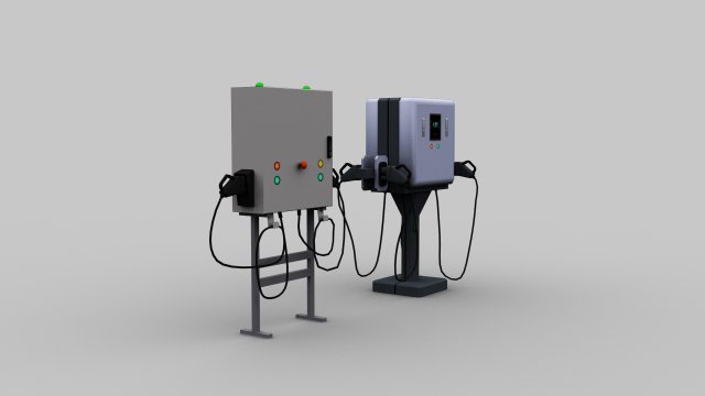 Electric Vehicle Chargers pack 2 3D Модель .c4d .max .obj .3ds .fbx .stl .blend 
