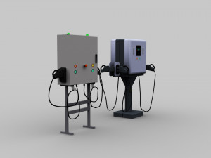Electric Vehicle Chargers pack 2 3D Model