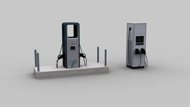 Electric Vehicle Chargers pack 3 3D Model .c4d .max .obj .3ds .fbx .stl .blend 