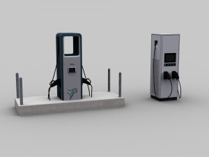 Electric Vehicle Chargers pack 3 3D Model