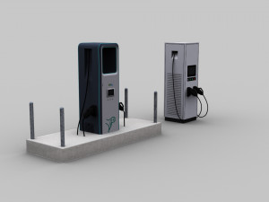 Electric Vehicle Chargers pack 3 3D Model