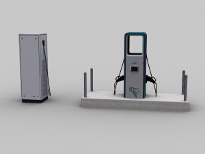 Electric Vehicle Chargers pack 3 3D Model