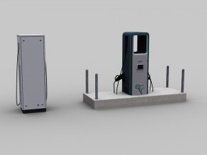 Electric Vehicle Chargers pack 3 3D Model