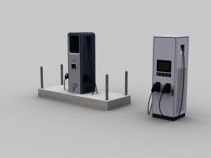 Electric Vehicle Chargers pack 3 3D Model