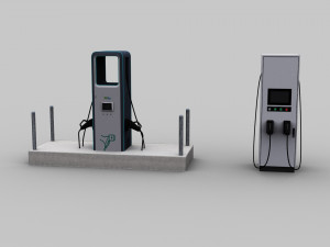 Electric Vehicle Chargers pack 3 3D Model