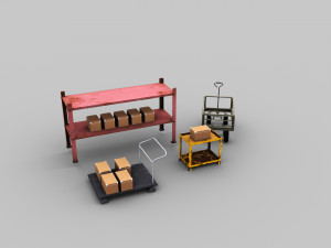 Trolley Cart Lowpoly Model 3D