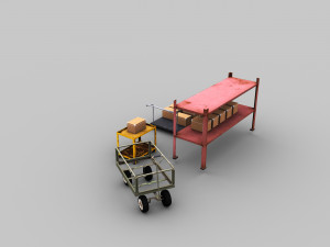 Trolley Cart Lowpoly 3D Model