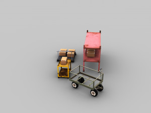 Trolley Cart Lowpoly 3D Model