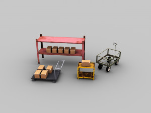 Trolley Cart Lowpoly 3D Model