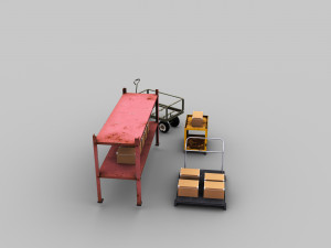 Trolley Cart Lowpoly 3D Model