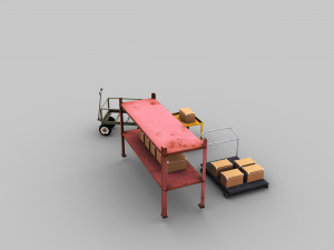 Trolley Cart Lowpoly 3D Model