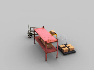Trolley Cart Lowpoly 3D Model
