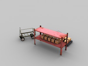 Trolley Cart Lowpoly 3D Model