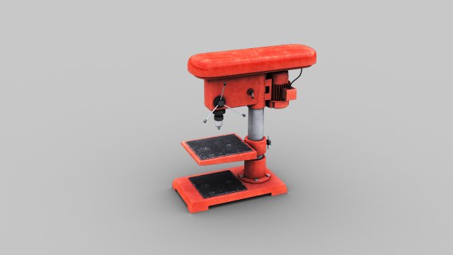 Bench drill lowpoly Modello 3D .c4d .max .obj .3ds .fbx .stl .blend 