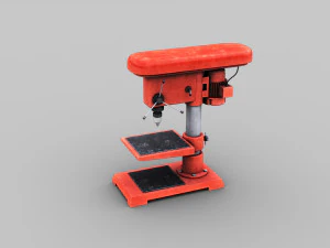 Tischbohrmaschine Lowpoly 3D Modell