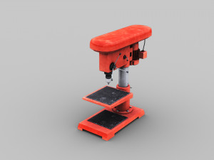 Bench drill lowpoly Modello 3D