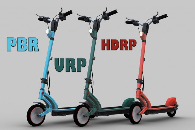 Electric Scooter Lowpoly Model 3D .c4d .max .obj .3ds .fbx .stl .blend 