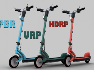 Trottinette &eacute;lectrique Lowpoly Modèle 3D