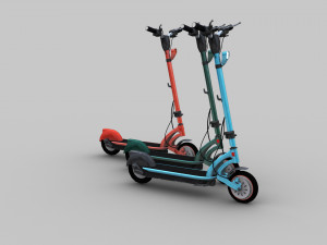 Electric Scooter Lowpoly Model 3D