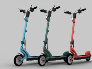 Electric Scooter Lowpoly 3D Model