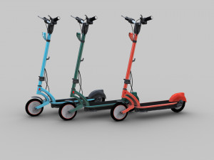 Electric Scooter Lowpoly Model 3D