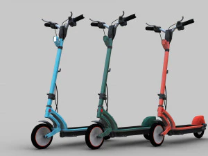 Electric Scooter Lowpoly 3D Model