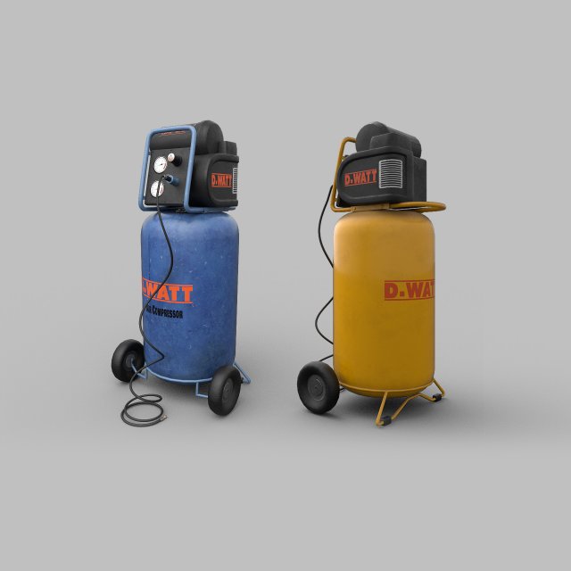 Air compressor Lowpoly 3Dモデル .c4d .max .obj .3ds .fbx .stl .blend 