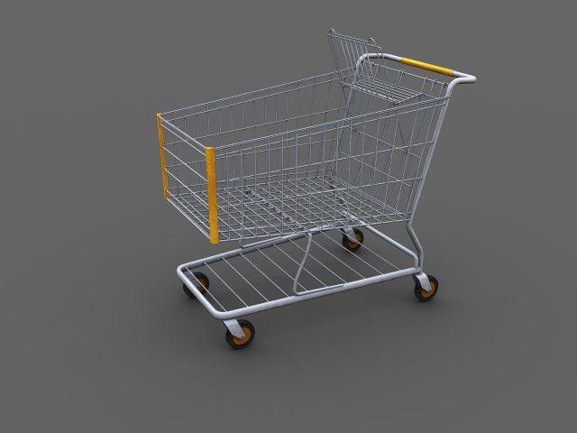Shopping Cart Lowpoly Modello 3D .c4d .max .obj .3ds .fbx .stl .blend 